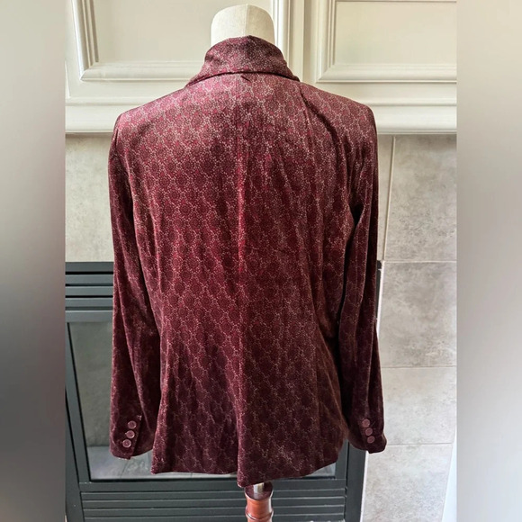 Carolina Belle Montreal Women's Velvet Doublebreasted Lush Retro Blazer Jacket L - Picture 2 of 13